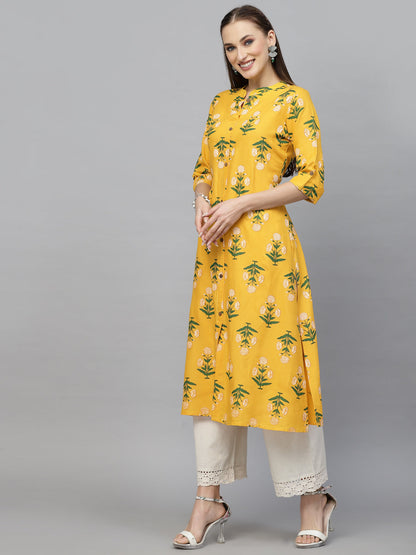 Floral Printed A-Line Kurta (Pre-Order)