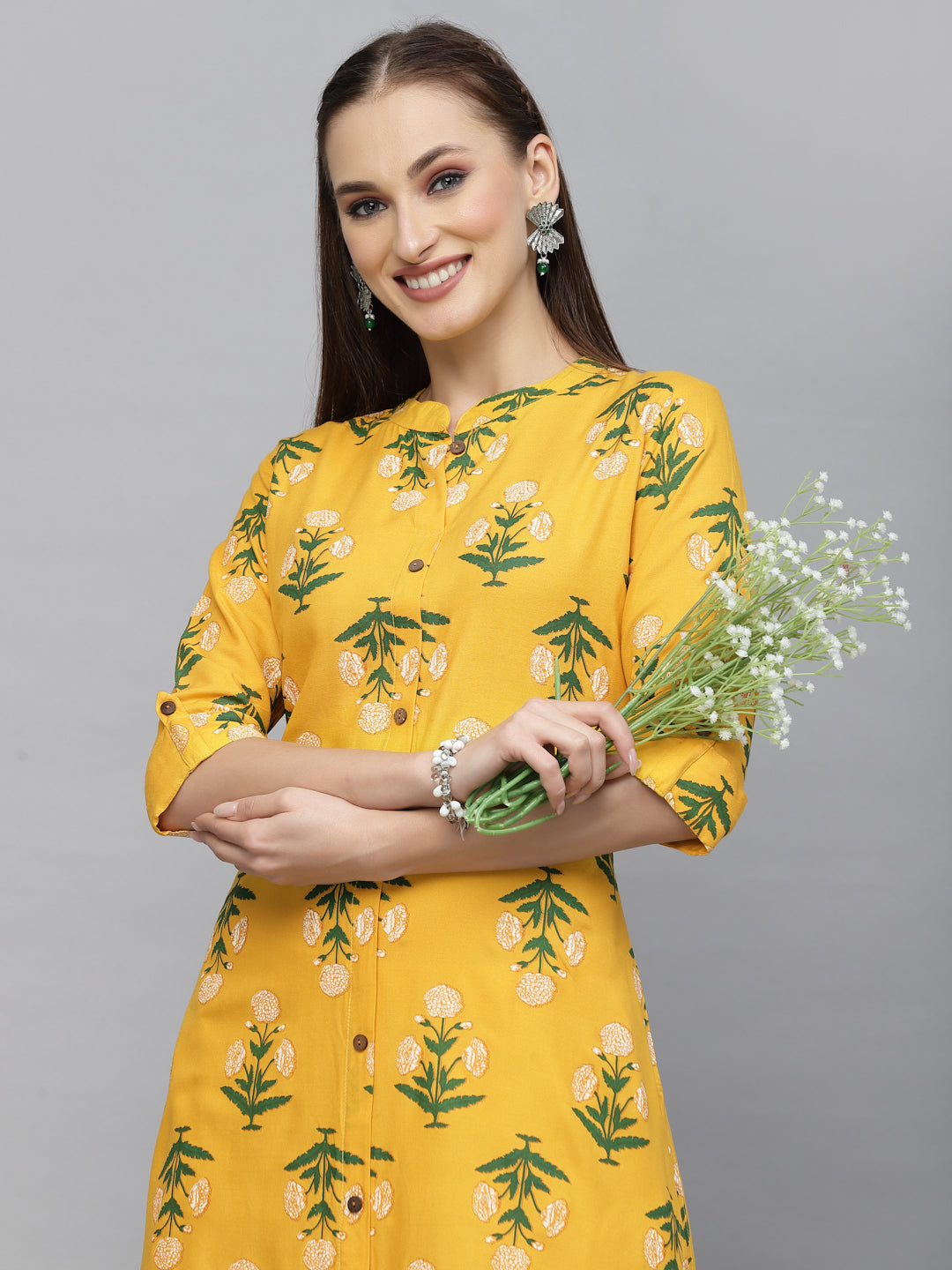 Floral Printed A-Line Kurta (Pre-Order)