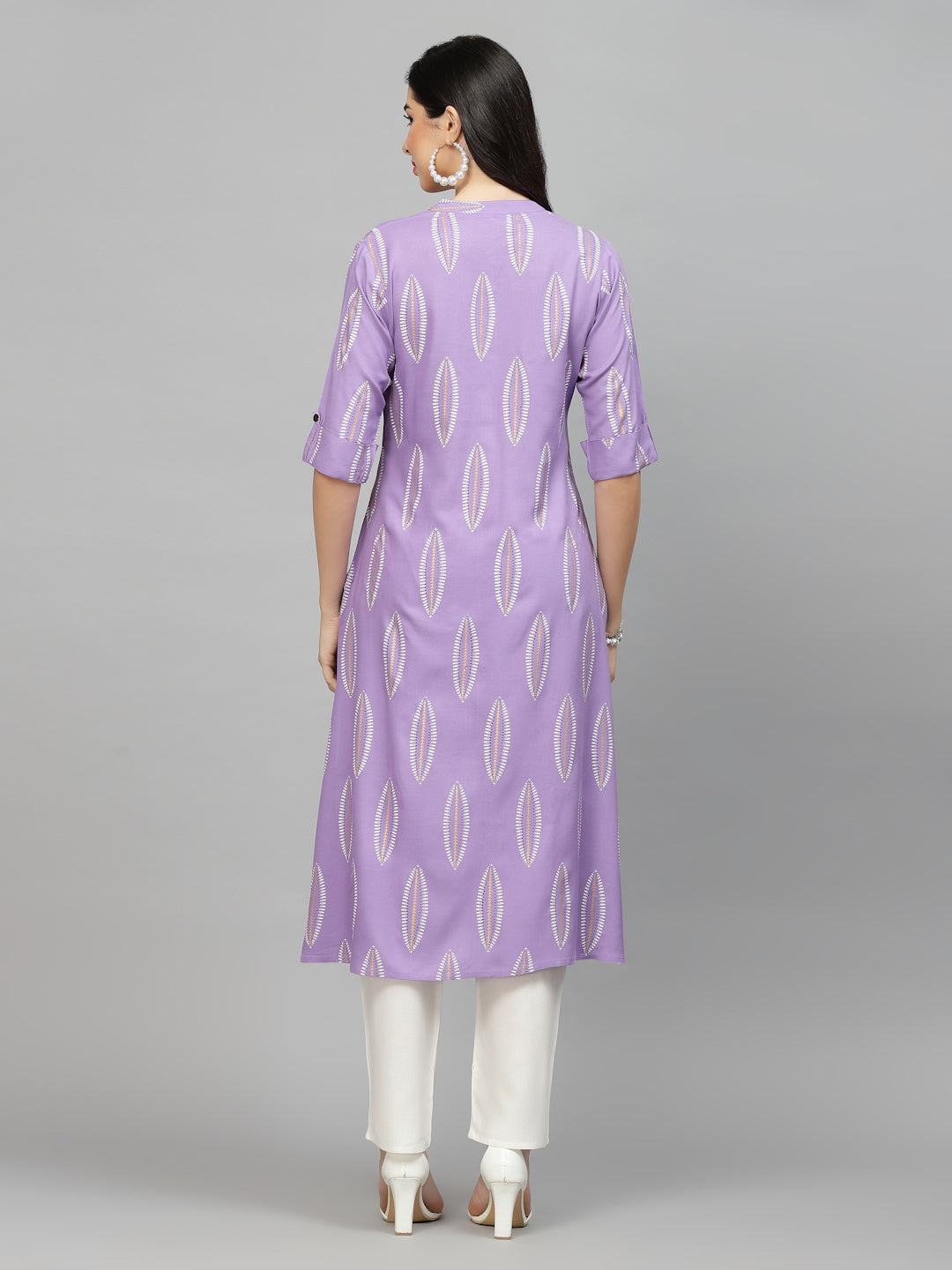 Block Printed Rayon A-Line Kurta (Pre-Order)