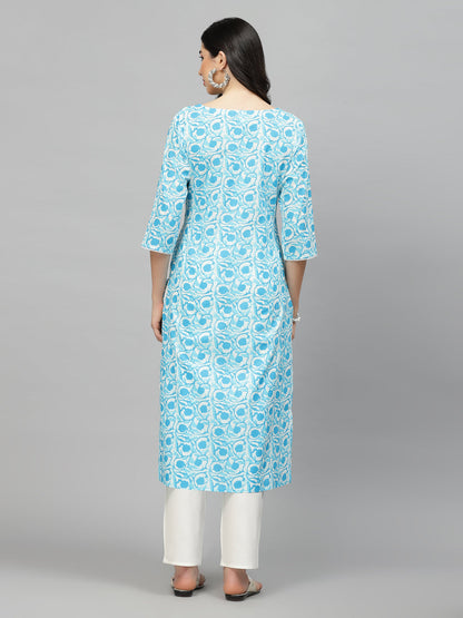 Printed Cotton Slub Straight Kurta (Pre-Order)