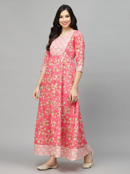 Printed Rayon Blend Anarkali Kurta (Pre-Order)