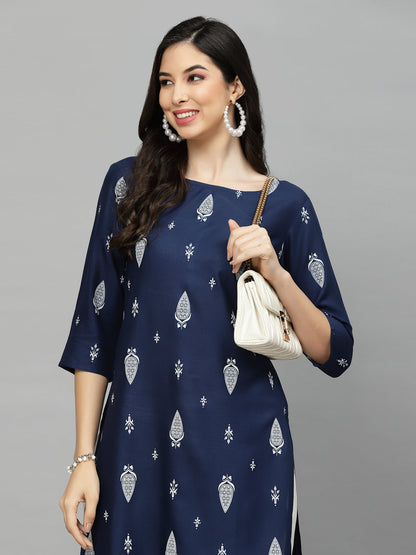 Printed Rayon Straight Kurta (Pre-Order)