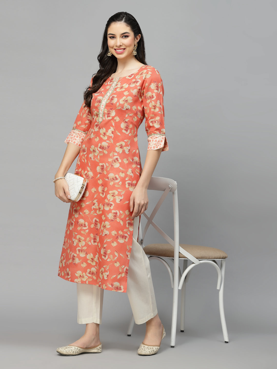 Printed Rayon Blend Straight Kurta (Pre-Order)