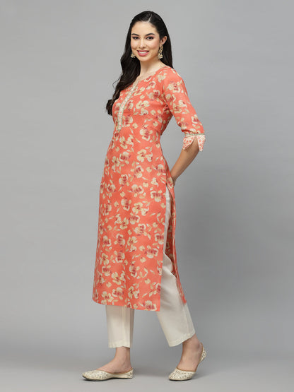Printed Rayon Blend Straight Kurta (Pre-Order)