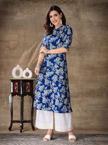 Floral Printed Rayon A-Line Kurta (Pre-Order)