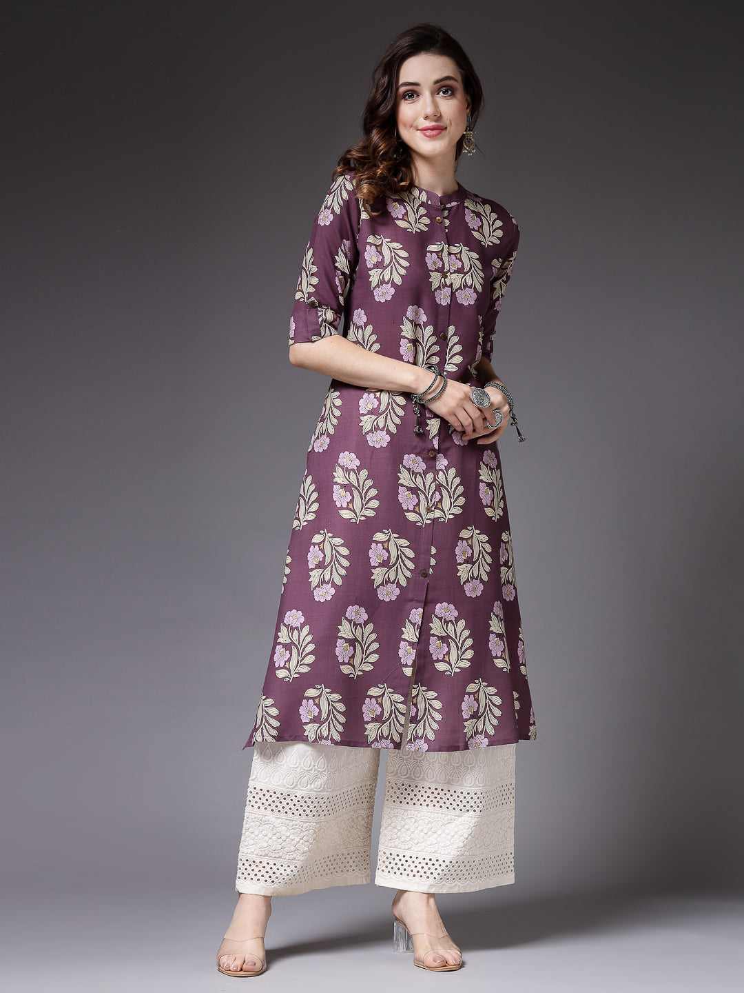 Floral Printed Rayon A-Line Kurta (Pre-Order)