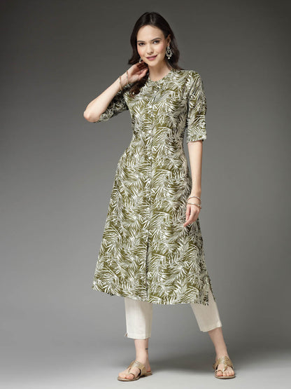 Printed Cotton Blend A-Line Kurta (Pre-Order)