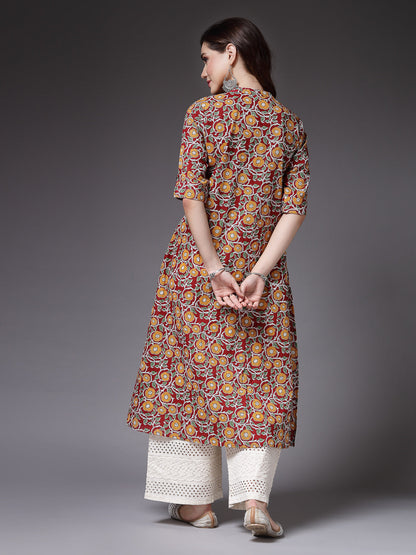Floral Printed Cotton A-Line Kurta (Pre-Order)