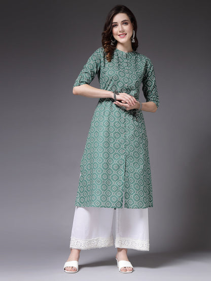 Bandhej Printed Cotton A-Line Kurta (Pre-Order)