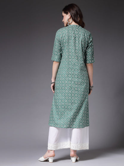 Bandhej Printed Cotton A-Line Kurta (Pre-Order)