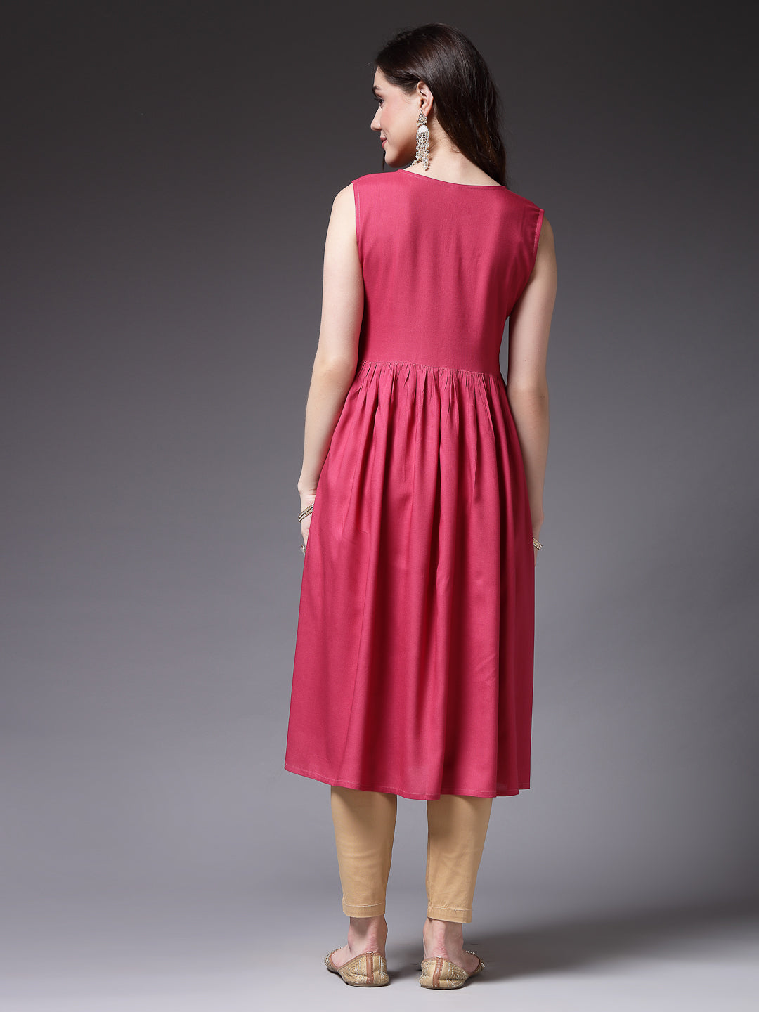 Solid Rayon Naira Cut Kurta