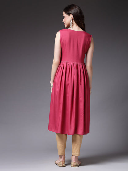 Solid Rayon Naira Cut Kurta