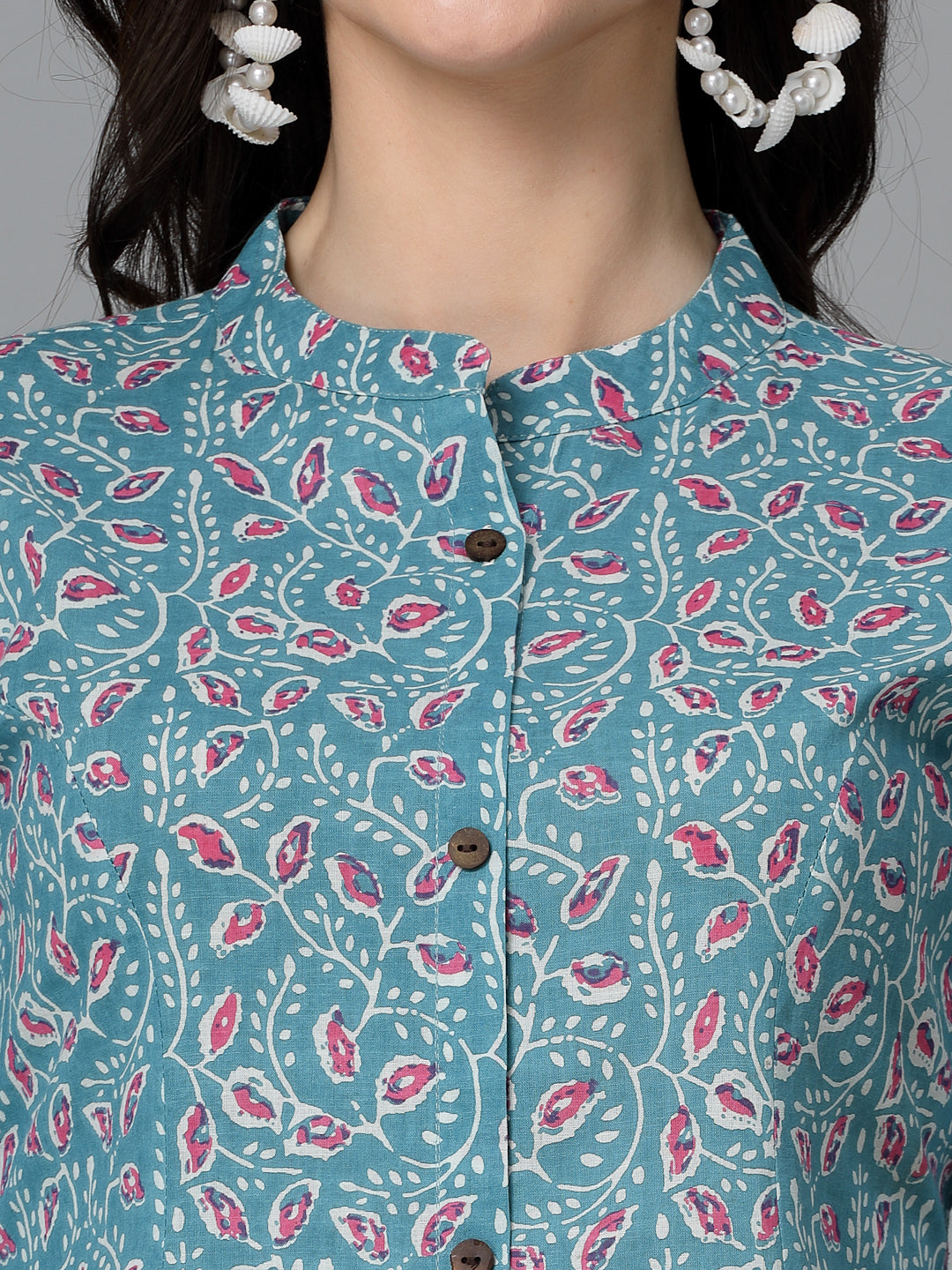 Floral Printed Cotton A-Line Kurta (Pre-Order)