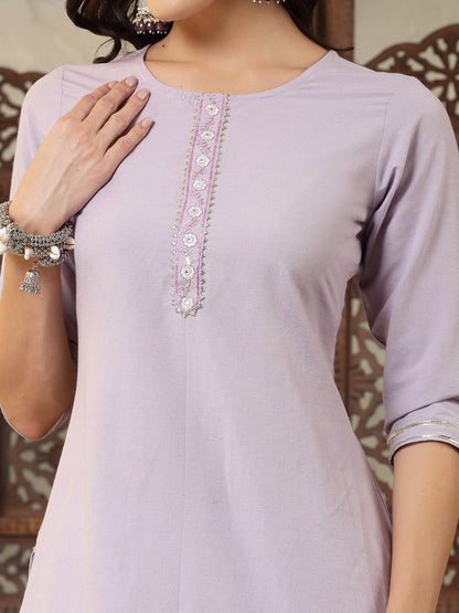 Solid Cotton Blend Straight Kurta (Pre-Order)