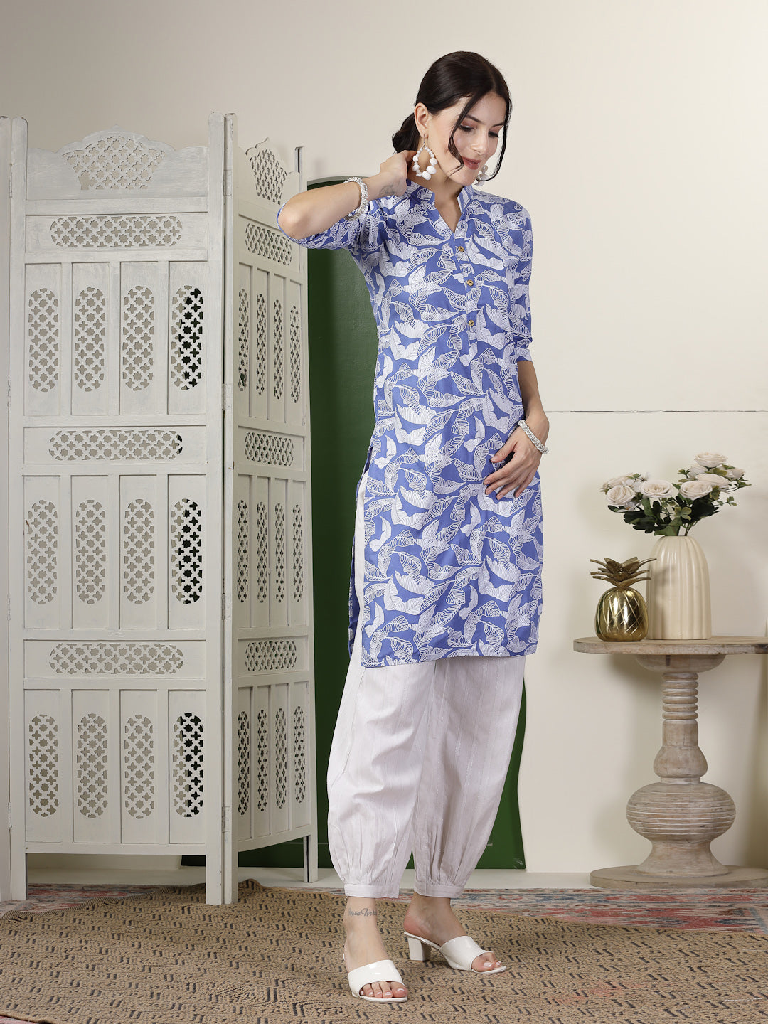 Paisley Printed Rayon Straight Kurta