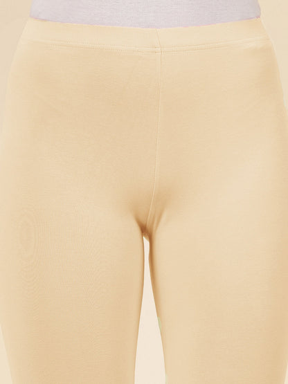 Solid Mid Rise Cotton Lycra Ankle Length Leggings (Pre-Order)