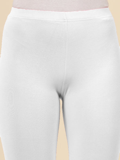 Solid Mid Rise Cotton Lycra Ankle Length Leggings (Pre-Order)