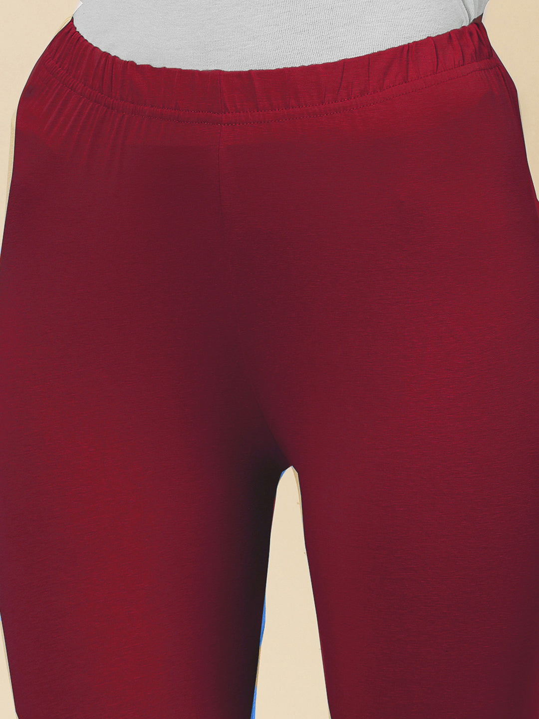 Solid Mid Rise Cotton Lycra Ankle Length Leggings (Pre-Order)