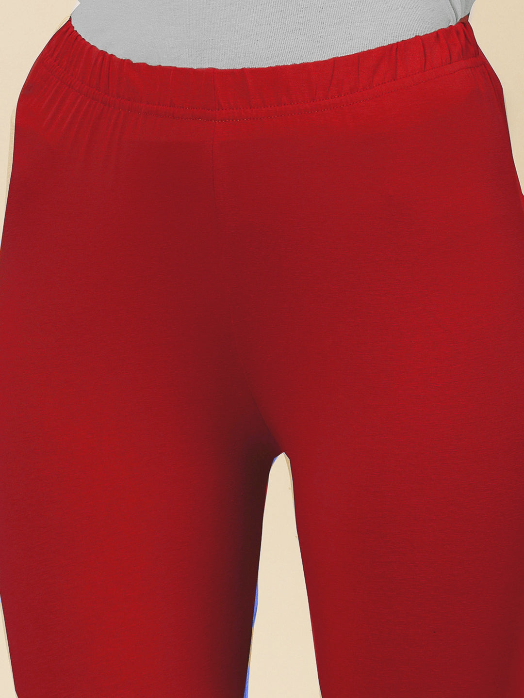 Solid Mid Rise Cotton Lycra Ankle Length Leggings (Pre-Order)
