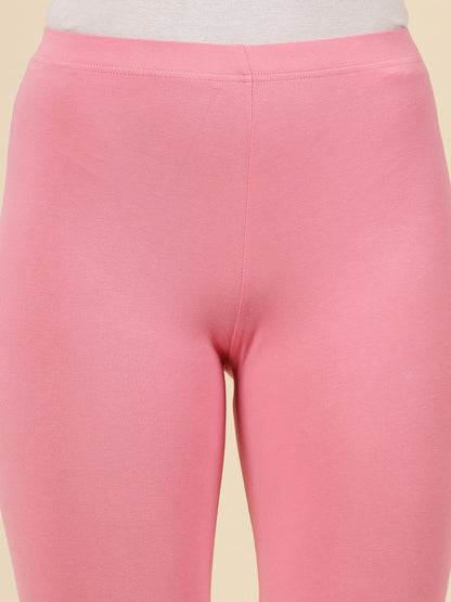 Solid Mid Rise Cotton Lycra Ankle Length Leggings (Pre-Order)