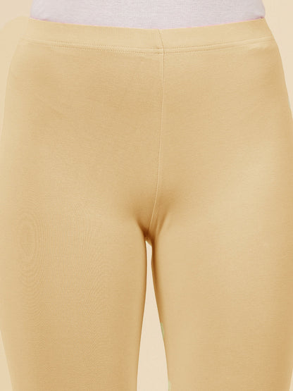 Solid Mid Rise Cotton Lycra Ankle Length Leggings (Pre-Order)