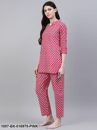 Cotton Floral Print Night Suit Set (Pre-Order)