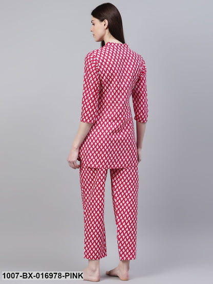 Cotton Floral Print Night Suit Set (Pre-Order)