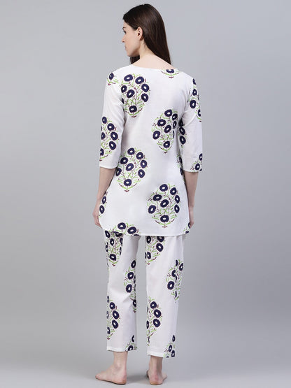 Cotton Floral Print Night Suit Set (Pre-Order)