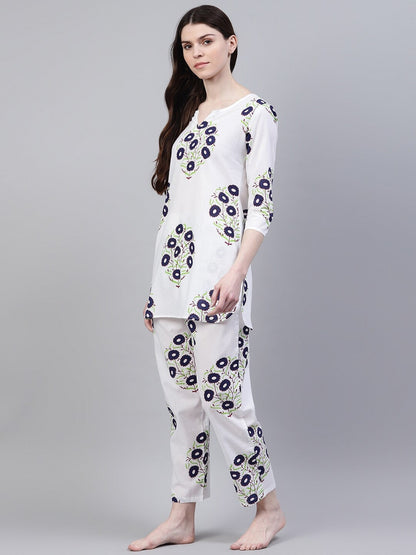 Cotton Floral Print Night Suit Set (Pre-Order)