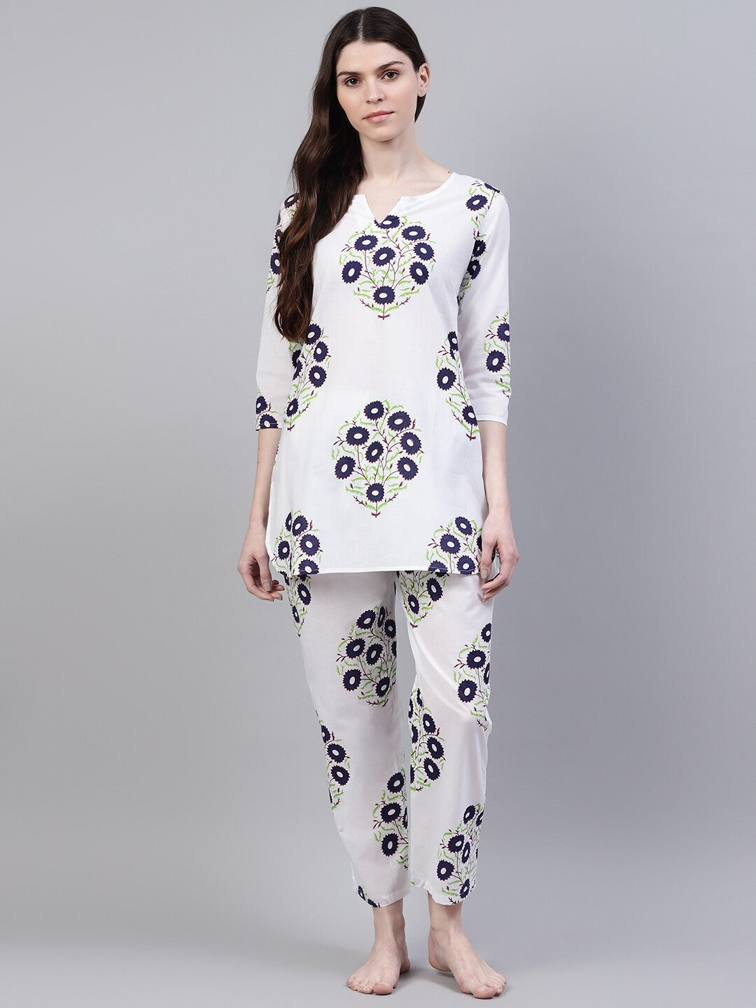 Cotton Floral Print Night Suit Set (Pre-Order)