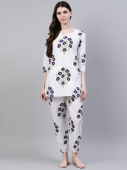 Cotton Floral Print Night Suit Set (Pre-Order)