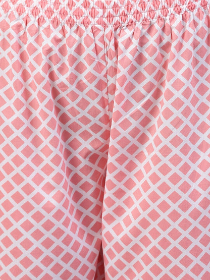 Cotton Geometric Print Night Suit Set (Pre-Order)