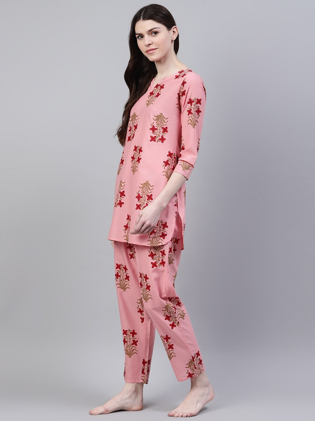 Cotton Floral Print Night Suit Set (Pre-Order)