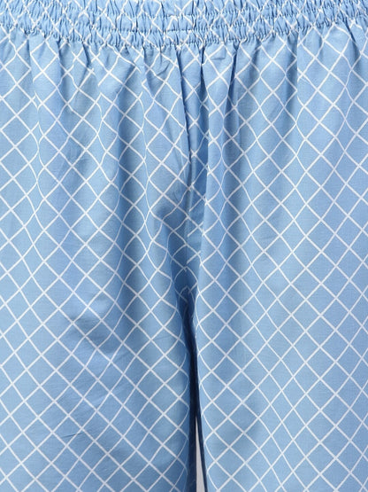 Cotton Geometric Print Night Suit Set (Pre-Order)