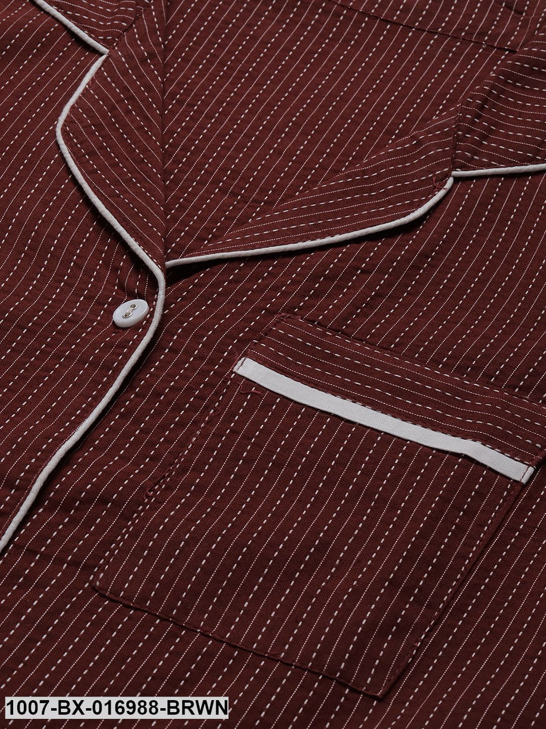 Cotton Self Design Shirt & Pyjama set (Pre-Order)