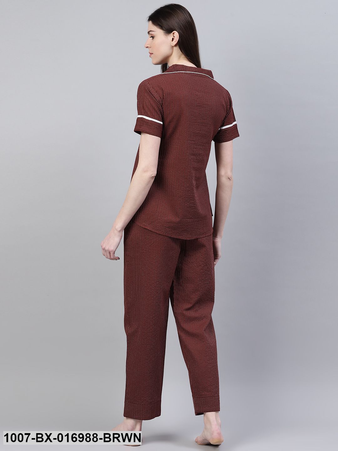 Cotton Self Design Shirt & Pyjama set (Pre-Order)