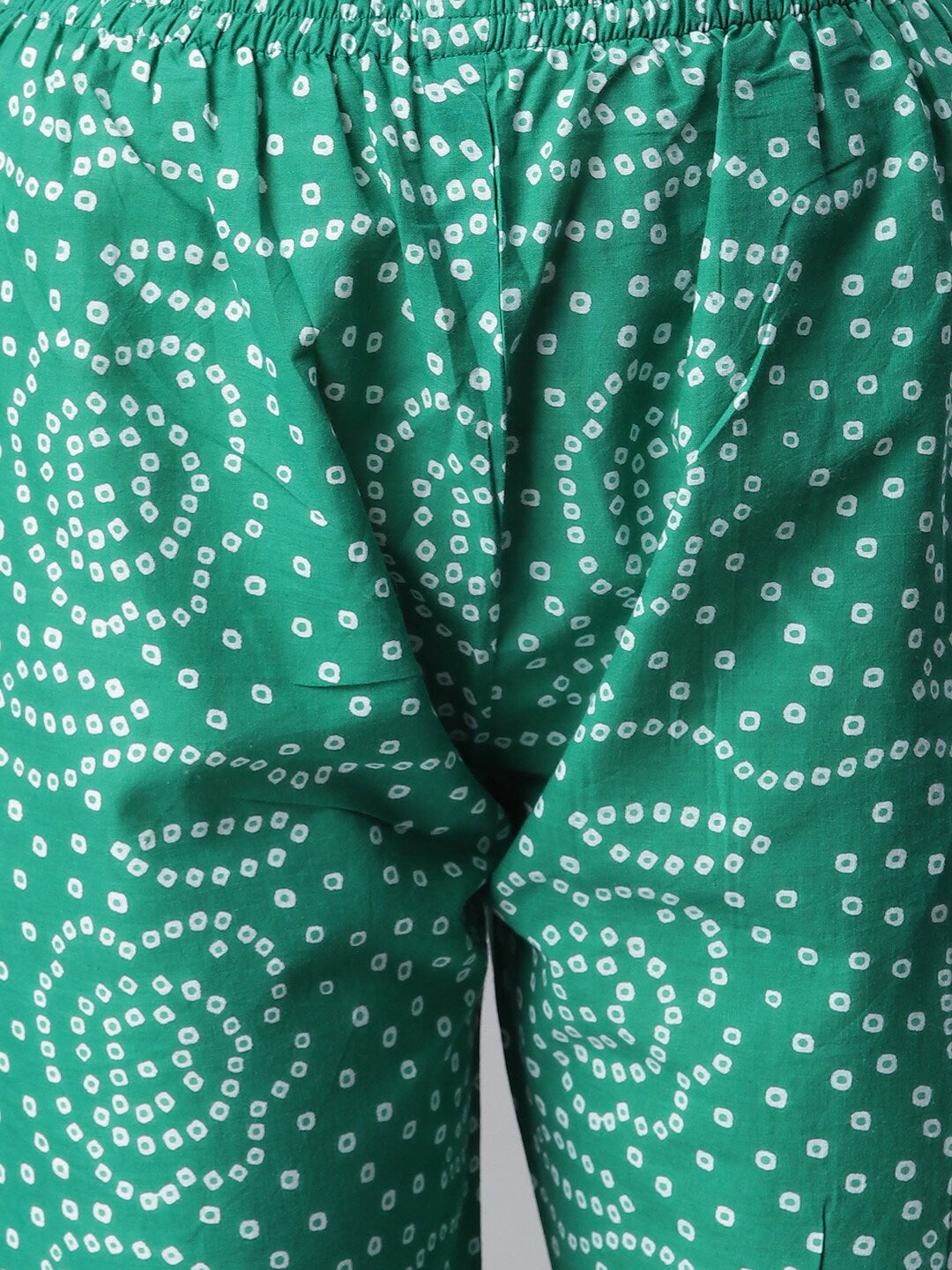Women's Bandhani Print Cotton Night Suit Set (Green) (Pre-Order)