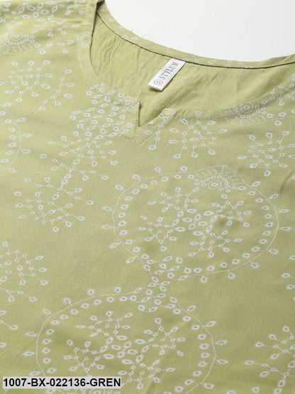 Women's Printed Rayon Night Suit Set (Light Green) (Pre-Order)