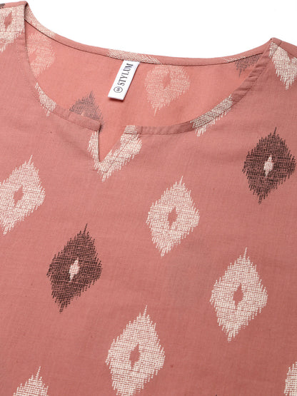 Ikat Print Rayon Night Suit Set (Pre-Order)