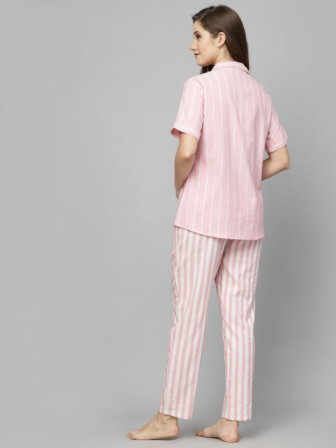 Striped Cotton Blend Night Suit (Pre-Order)