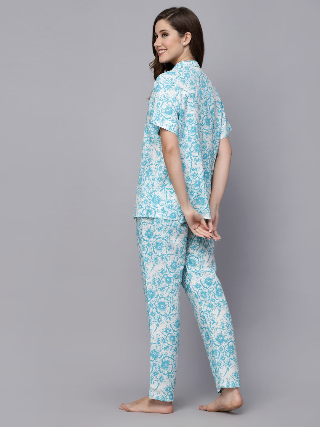 Floral Printed Rayon Night Suit (Pre-Order)