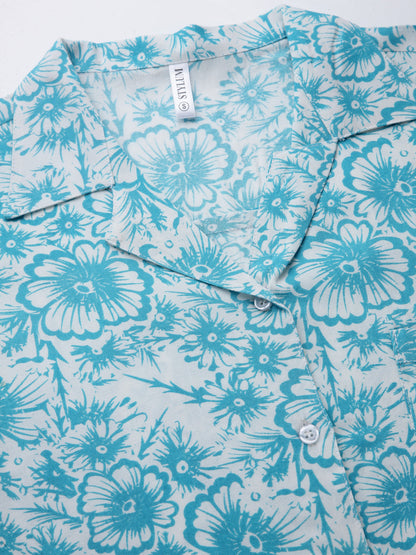 Floral Printed Rayon Night Suit (Pre-Order)