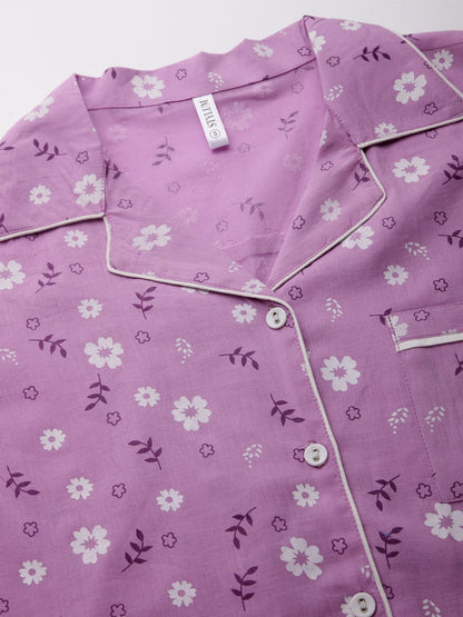 Floral Printed Rayon Night Suit (Pre-Order)