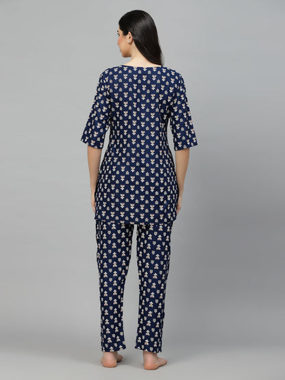 Quirky Printed Rayon Night Suit (Pre-Order)