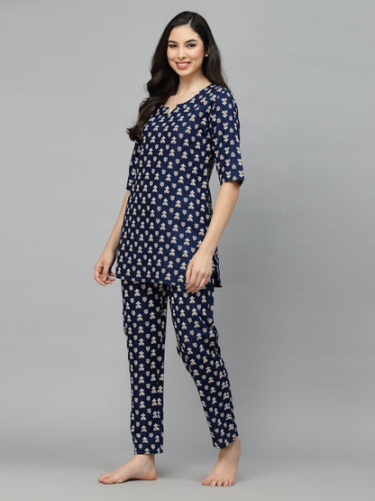 Quirky Printed Rayon Night Suit (Pre-Order)