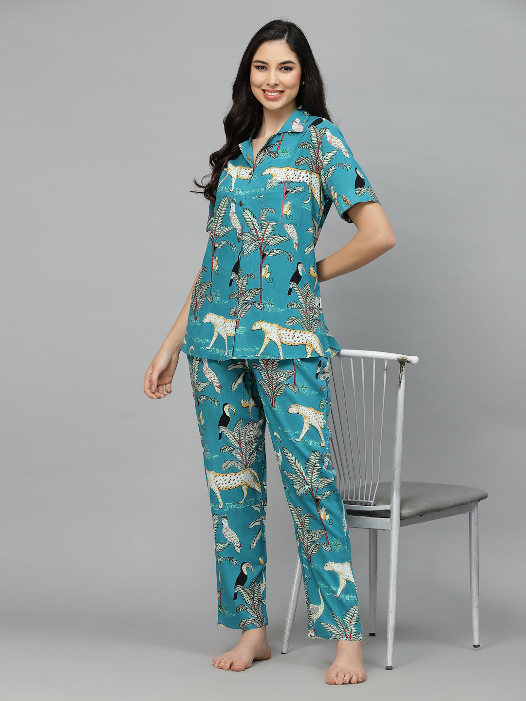 Animal Rayon Printed Night Suit (Pre-Order)