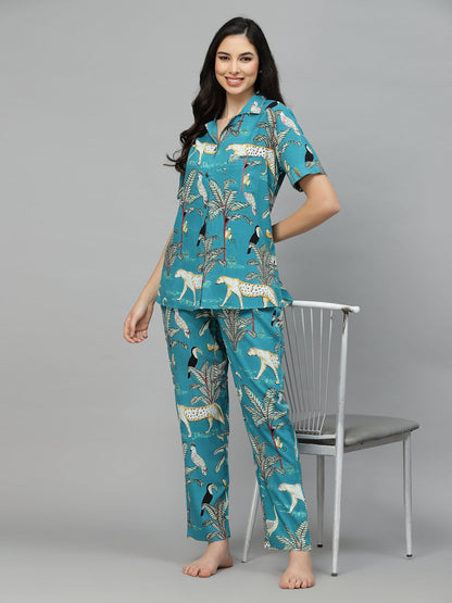 Animal Rayon Printed Night Suit (Pre-Order)