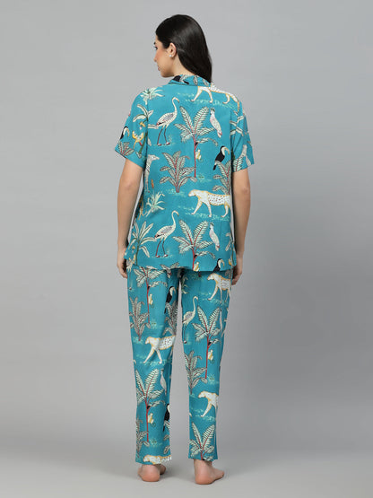 Animal Rayon Printed Night Suit (Pre-Order)