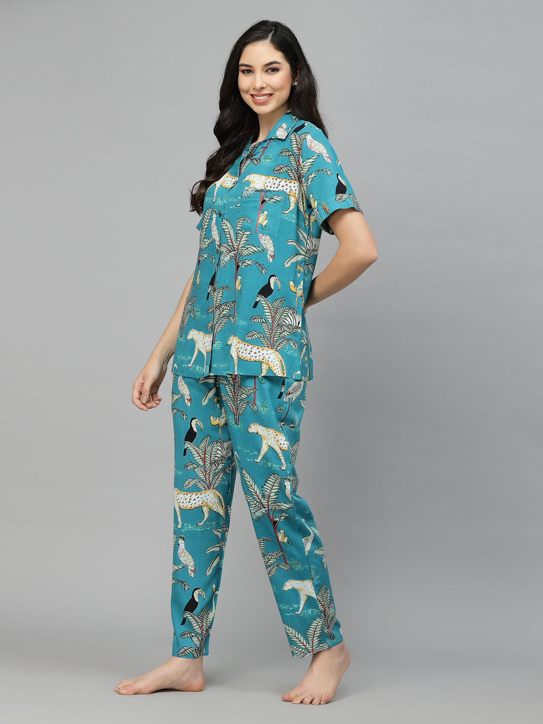 Animal Rayon Printed Night Suit (Pre-Order)