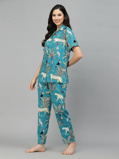 Animal Rayon Printed Night Suit (Pre-Order)